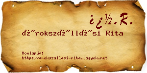Árokszállási Rita névjegykártya